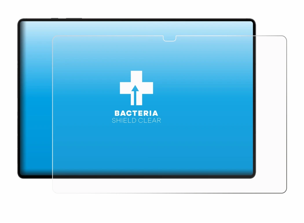 Abbildung des Geräts Samsung Galaxy Tab S8 Ultra 5G mit einer Vielzahl des Displayschutzes.