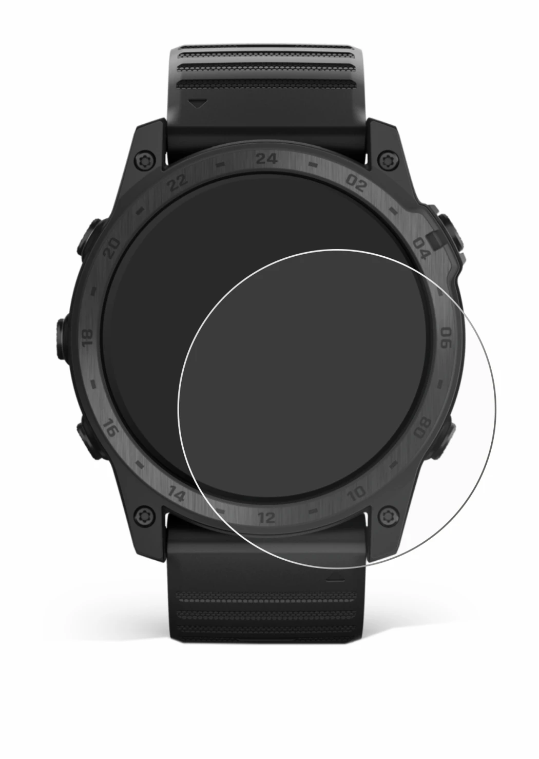 Abbildung des Geräts Garmin Tactix 7 Pro mit einer Vielzahl des Displayschutzes.