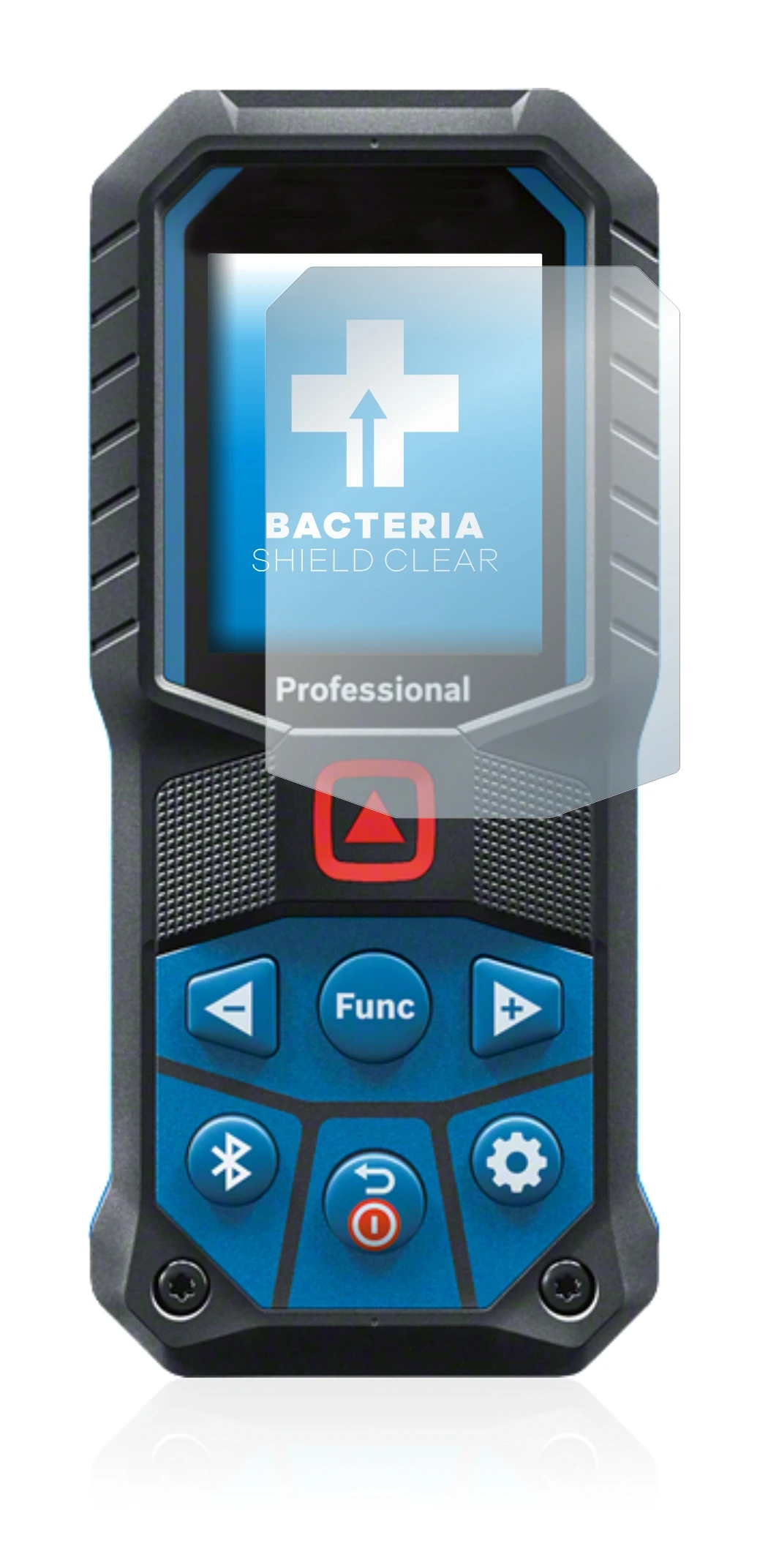 Abbildung des Geräts Bosch GLM 50-27 C mit einer Vielzahl des Displayschutzes.