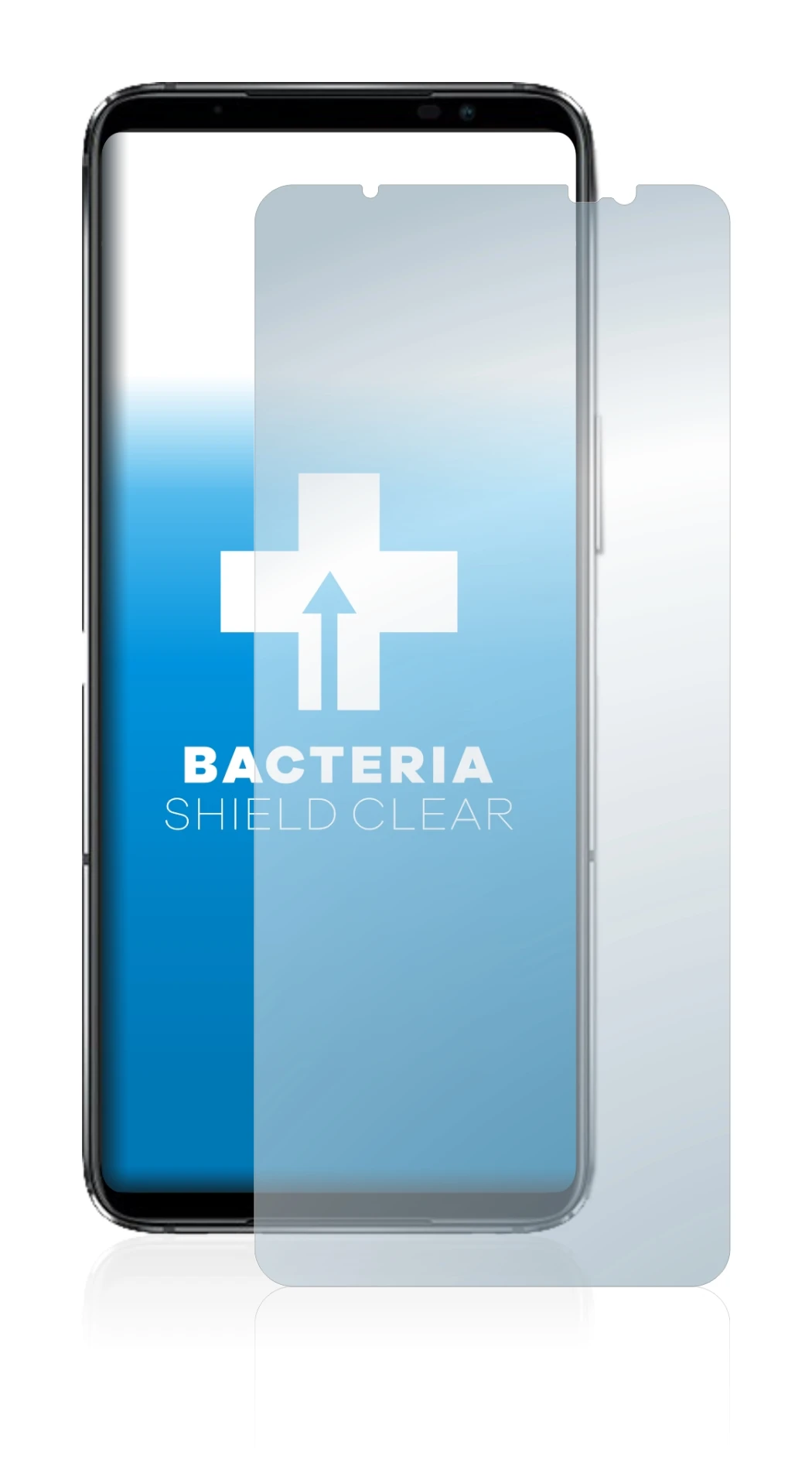 Abbildung des Geräts ASUS ROG Phone 6D Ultimate mit einer Vielzahl des Displayschutzes.