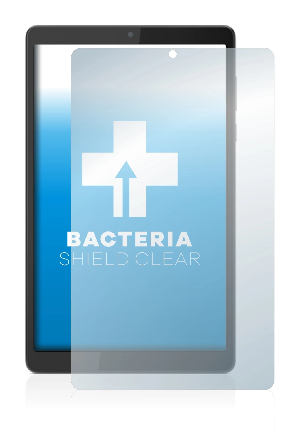 Abbildung des Geräts Lenovo Tab M8 (4. Gen.) mit einer Vielzahl des Displayschutzes.