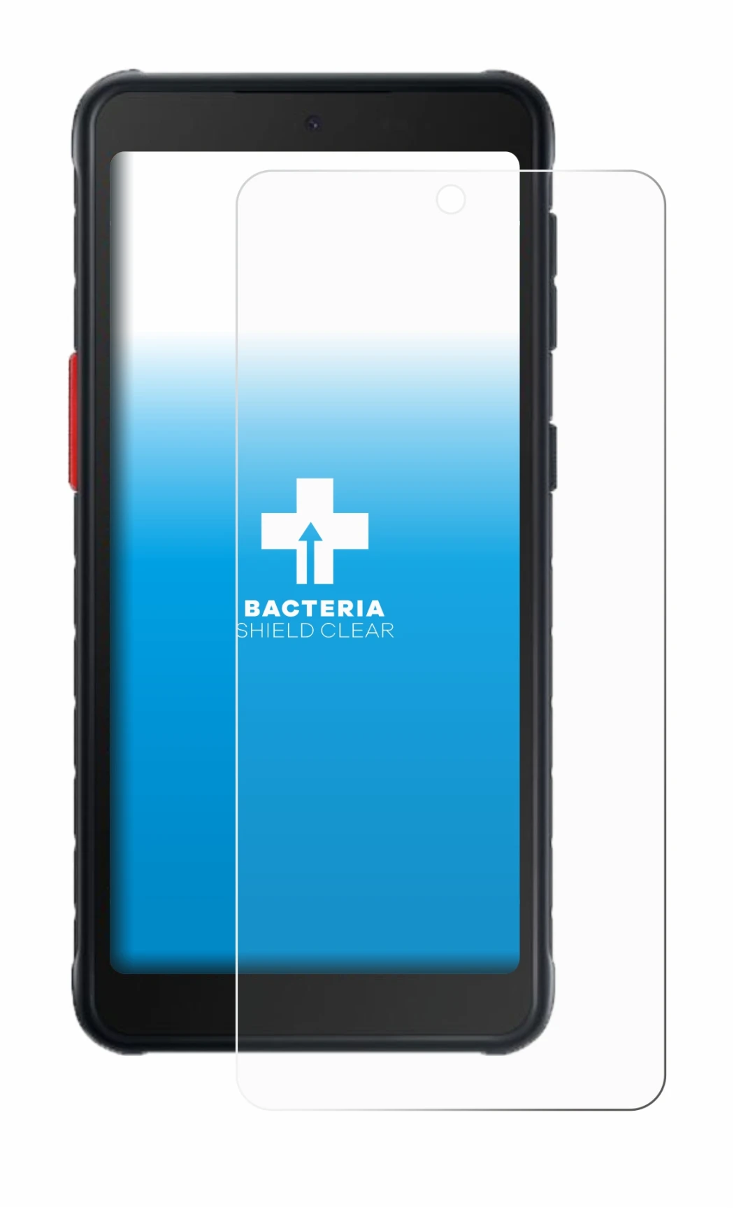 Abbildung des Geräts Samsung Galaxy XCover 5 Enterprise Edition mit einer Vielzahl des Displayschutzes.