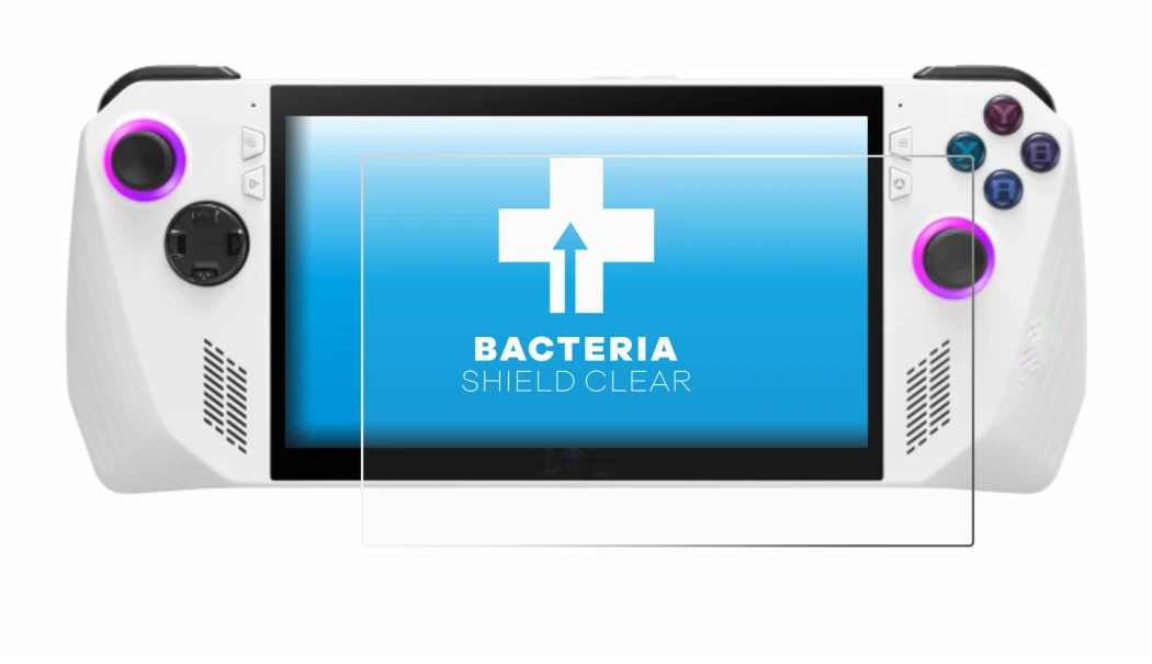 Abbildung des Geräts ASUS ROG Ally (2023) RC71L mit einer Vielzahl des Displayschutzes.