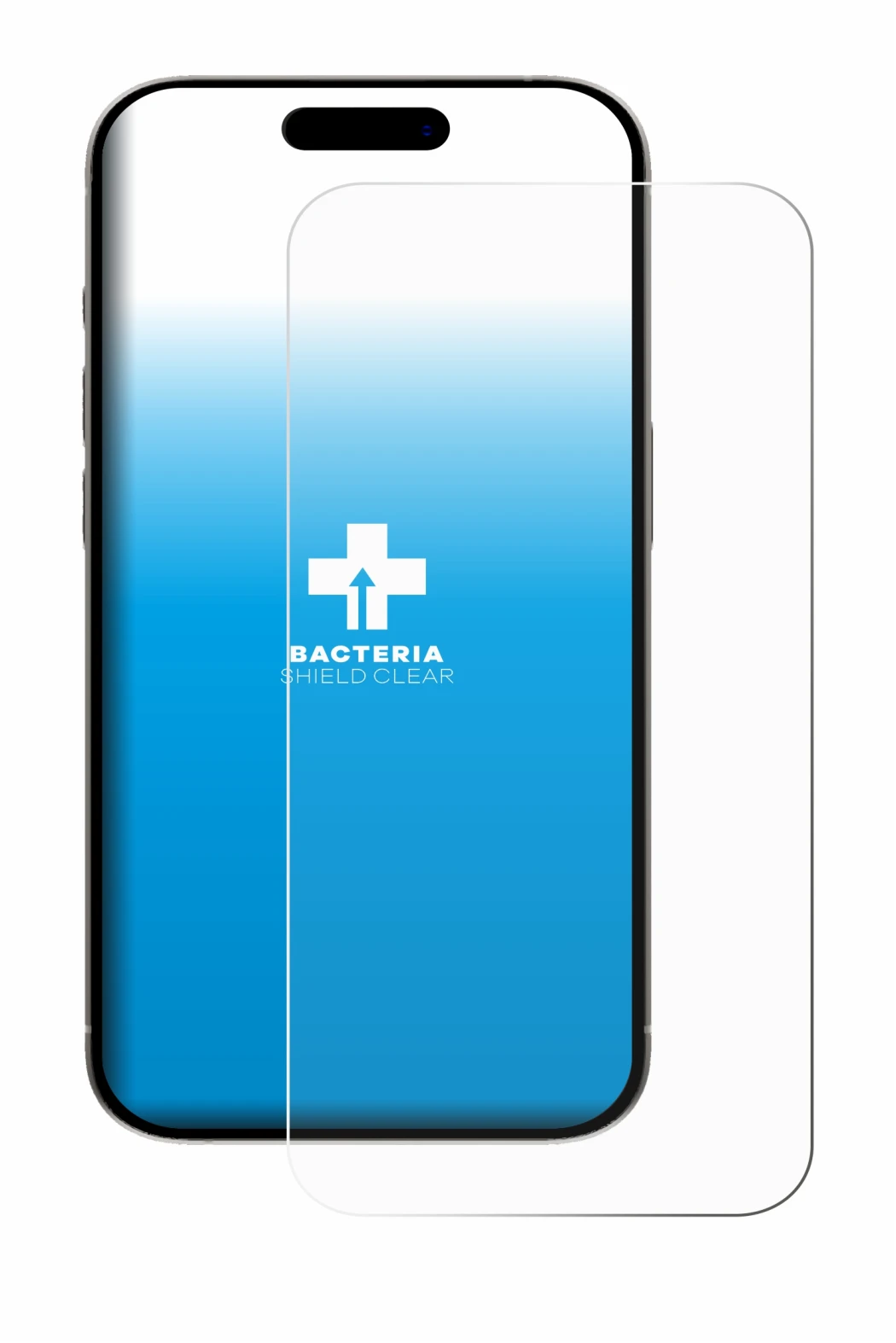 Abbildung des Geräts Apple iPhone 15 mit einer Vielzahl des Displayschutzes.