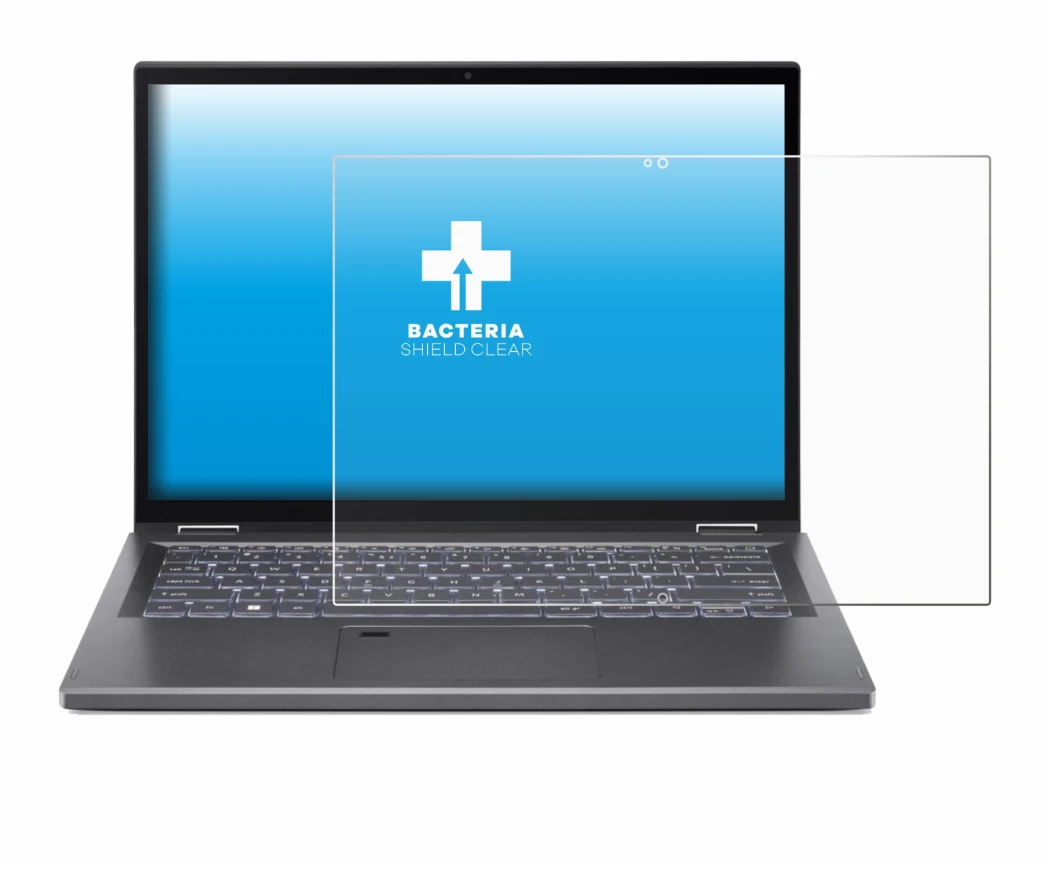 Abbildung des Geräts Acer Aspire 5 Spin 14 mit einer Vielzahl des Displayschutzes.