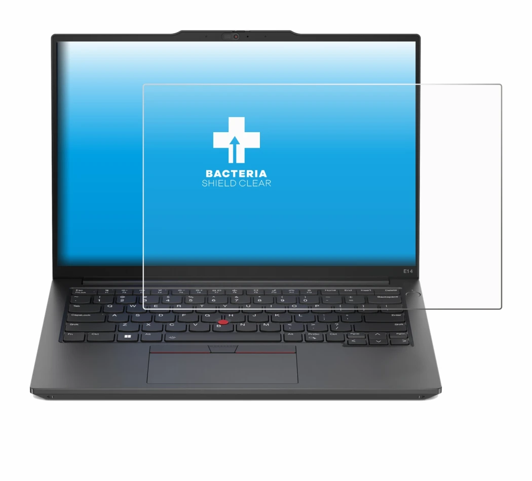 Abbildung des Geräts Lenovo ThinkPad E14 Gen 5 mit einer Vielzahl des Displayschutzes.