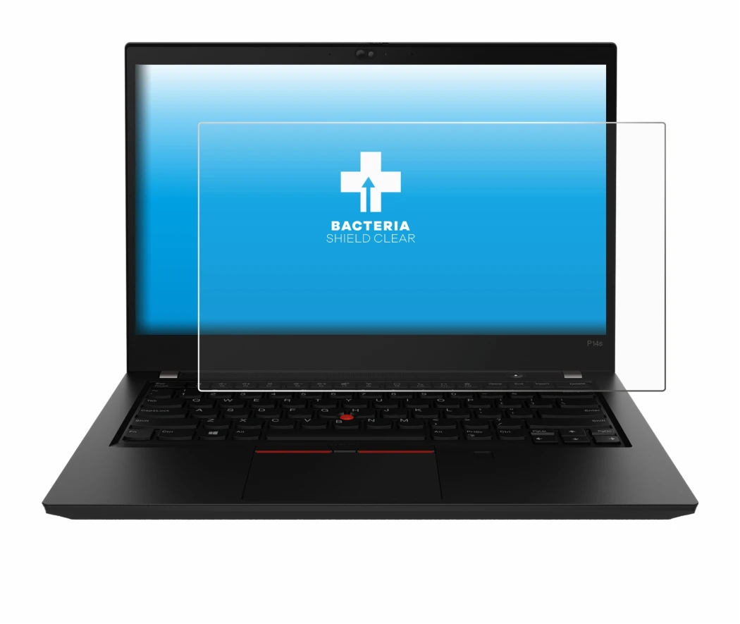 Abbildung des Geräts Lenovo ThinkPad P14s Gen 2 mit einer Vielzahl des Displayschutzes.