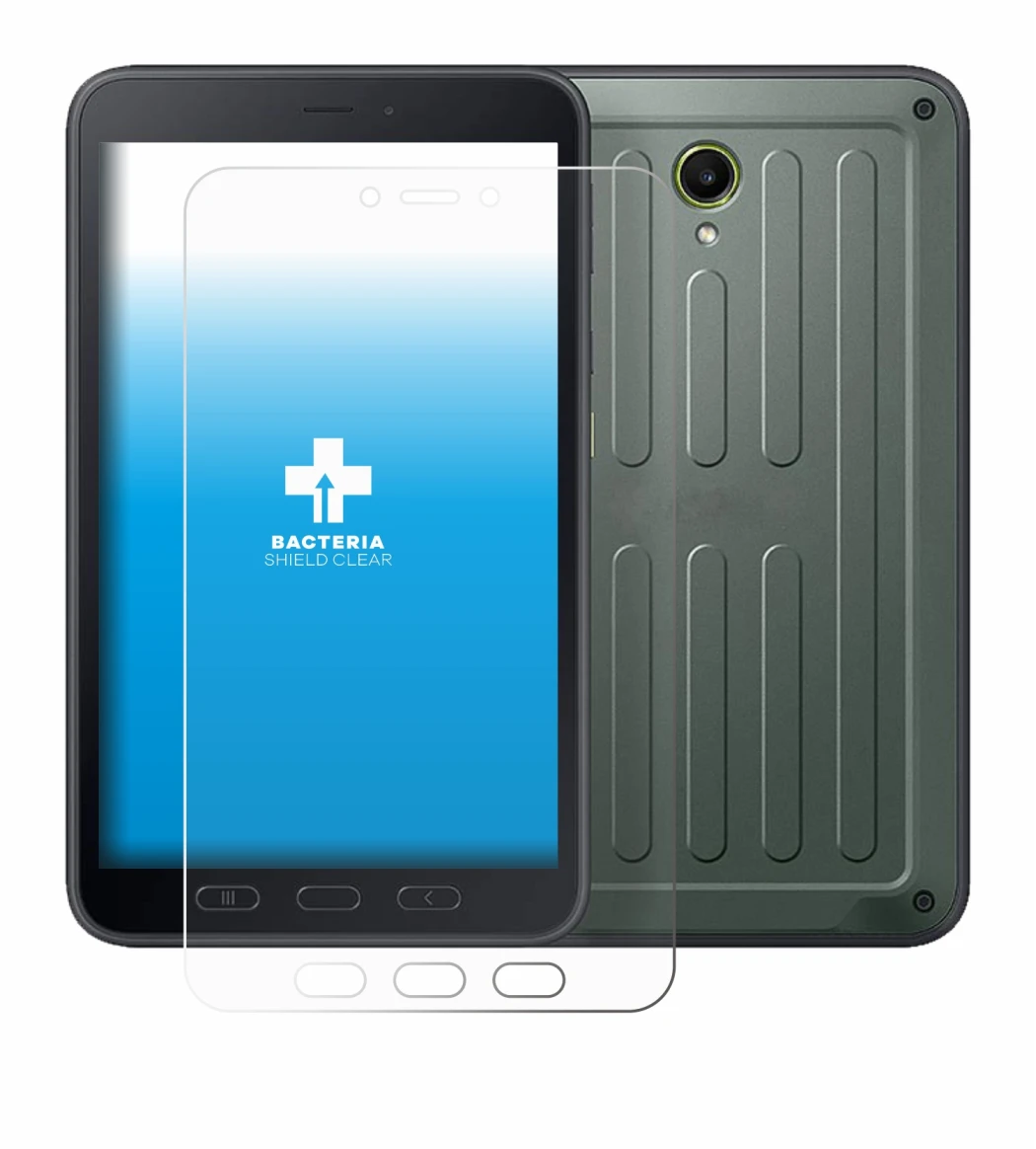 Abbildung des Geräts Samsung Galaxy Tab Active 5 (Hochformat) mit einer Vielzahl des Displayschutzes.