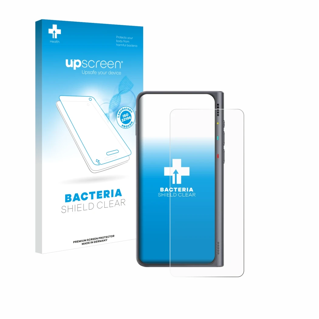 Vorderseite einer Produktverpackung mit dem Markenlogo upscreen. Daneben ist das Gerät Timekettle Fluentalk T1 mit dem zugehör