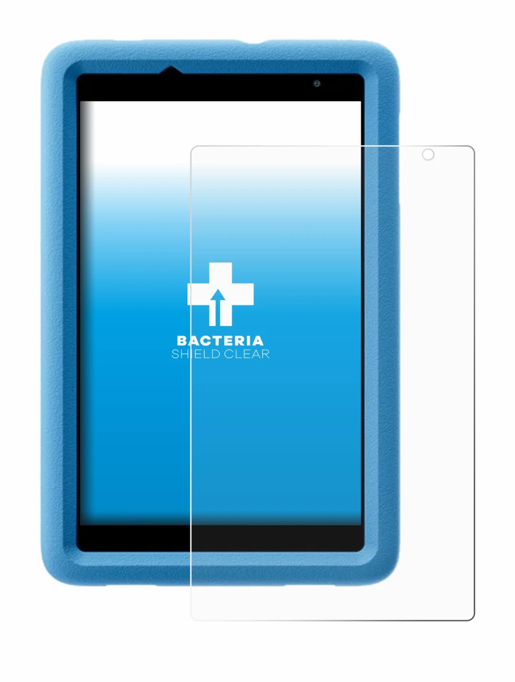 Abbildung des Geräts Blackview Tab A5 Kids mit einer Vielzahl des Displayschutzes.