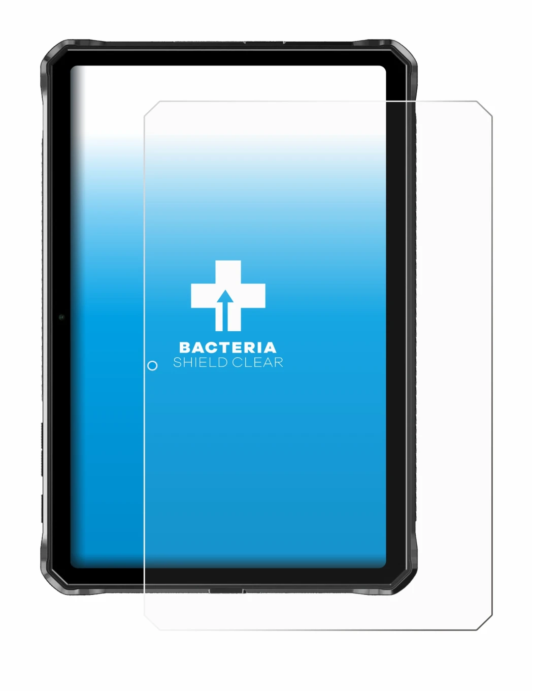 Abbildung des Geräts Doogee R10 mit einer Vielzahl des Displayschutzes.