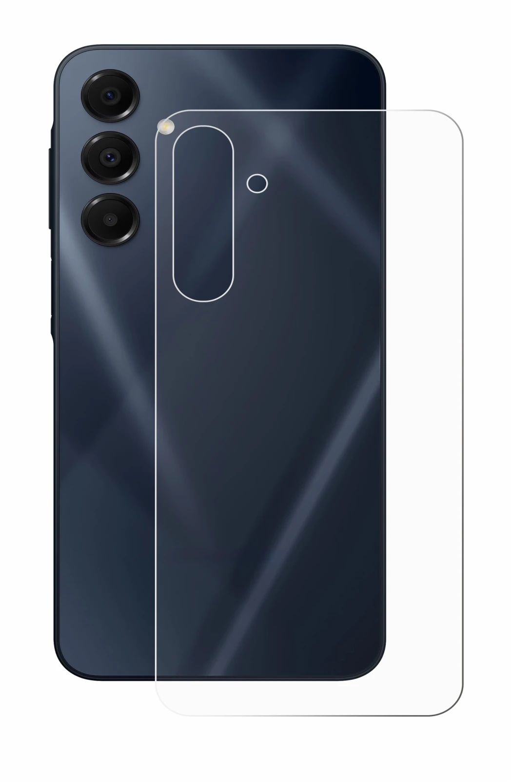 Abbildung des Geräts Samsung Galaxy A16 5G (Rückseite) mit einer Vielzahl des Displayschutzes.