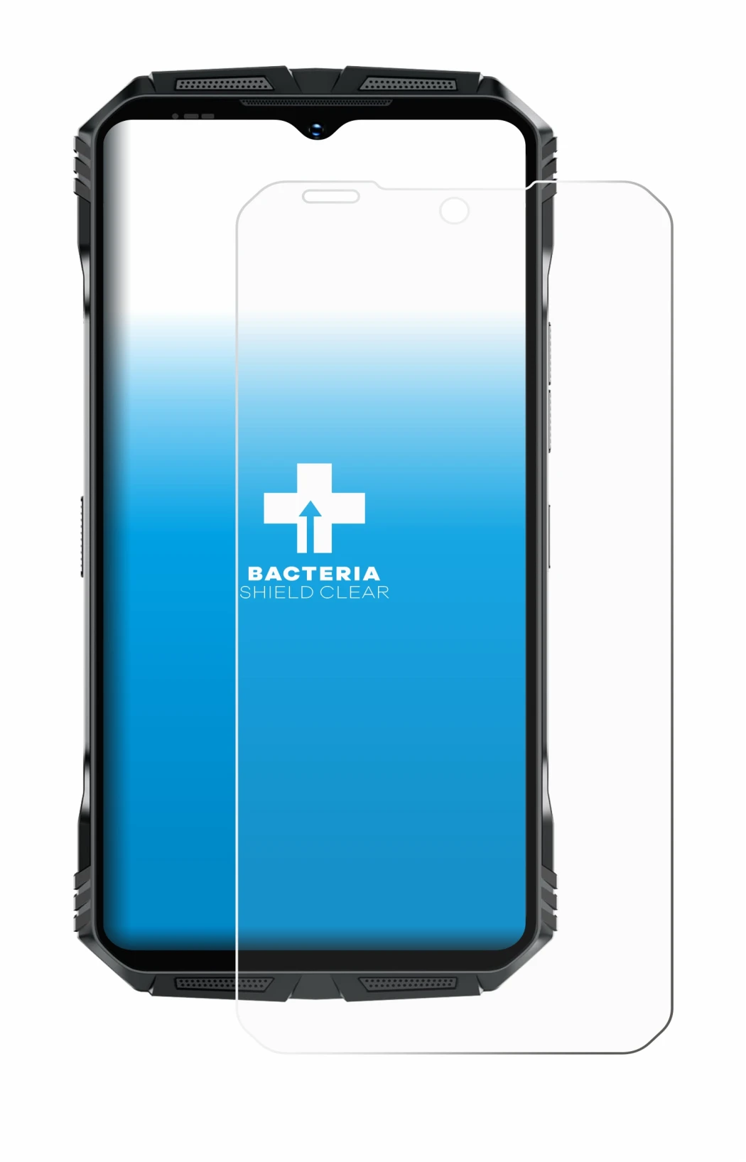 Abbildung des Geräts Doogee S118 Pro mit einer Vielzahl des Displayschutzes.