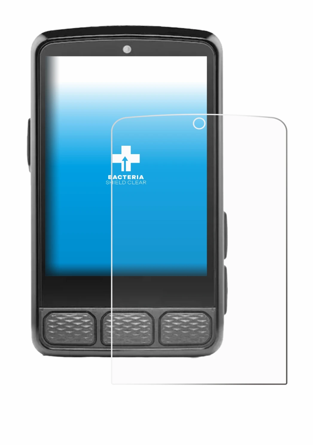 Abbildung des Geräts Wahoo Elemnt Roam V3 mit einer Vielzahl des Displayschutzes.