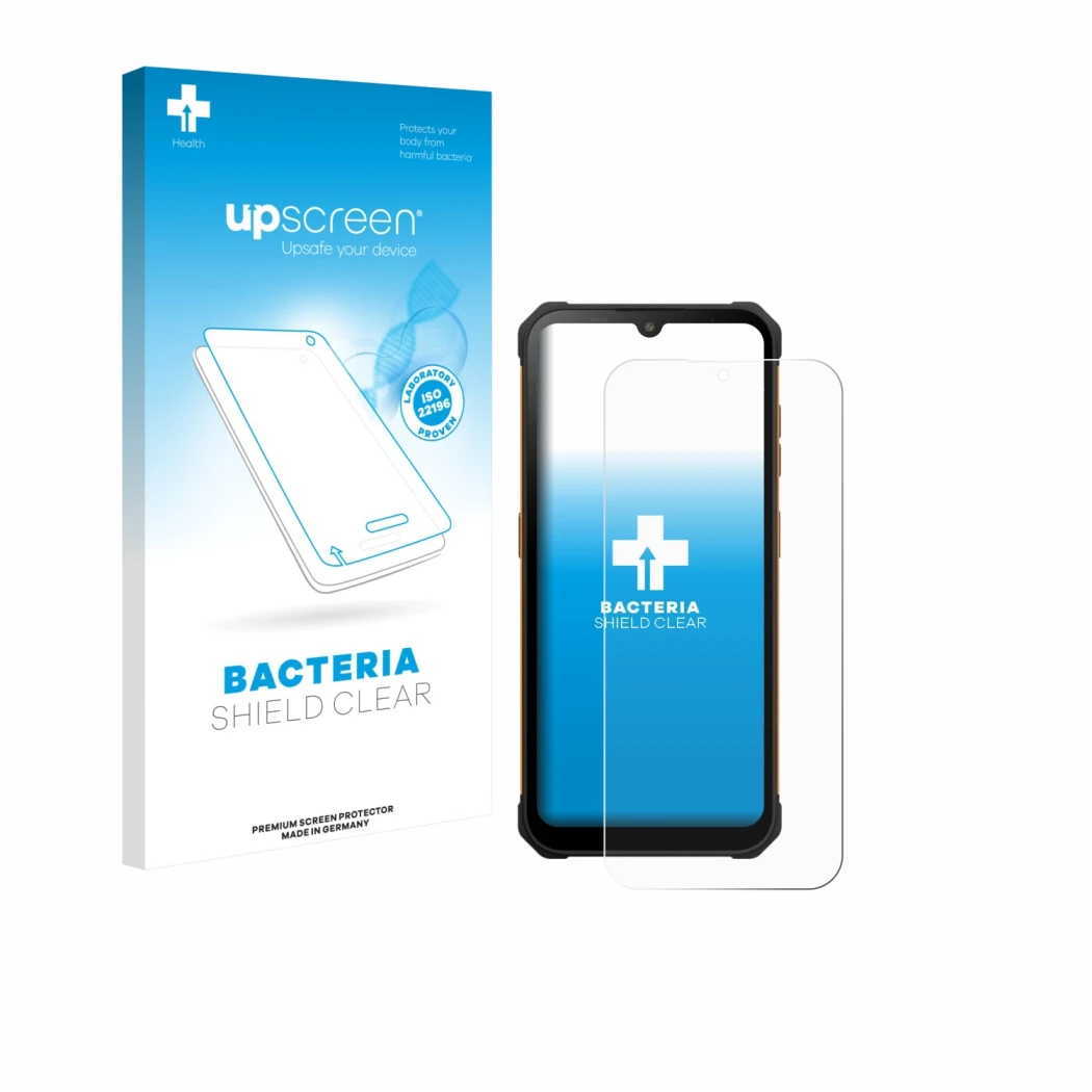 Vorderseite einer Produktverpackung mit dem Markenlogo upscreen. Daneben ist das Gerät Hammer Iron Va mit dem zugehörigen Disp