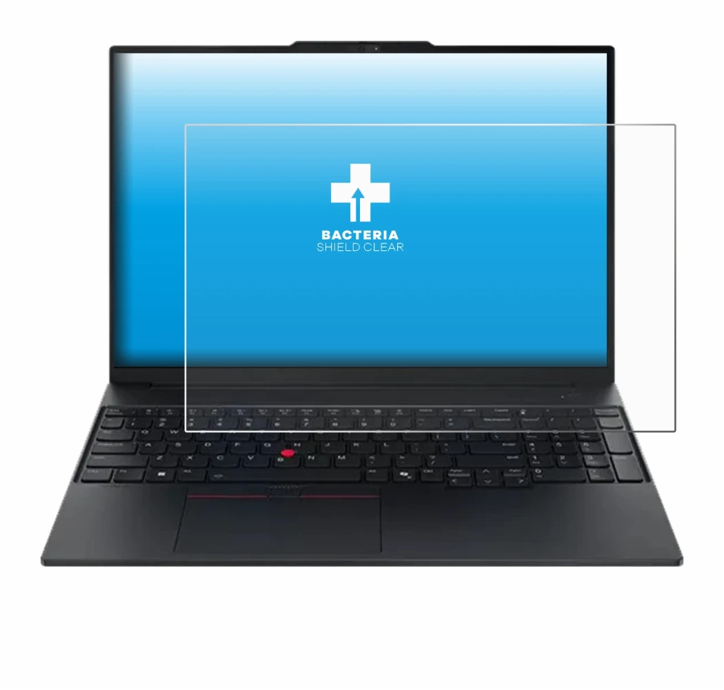 Abbildung des Geräts Lenovo ThinkPad E16 Gen 3 mit einer Vielzahl des Displayschutzes.