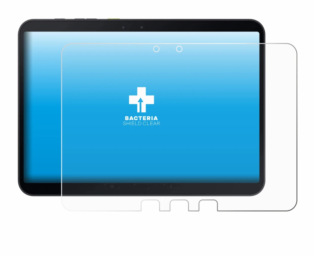 Abbildung des Geräts Samsung Galaxy Tab Active 5 Pro mit einer Vielzahl des Displayschutzes.