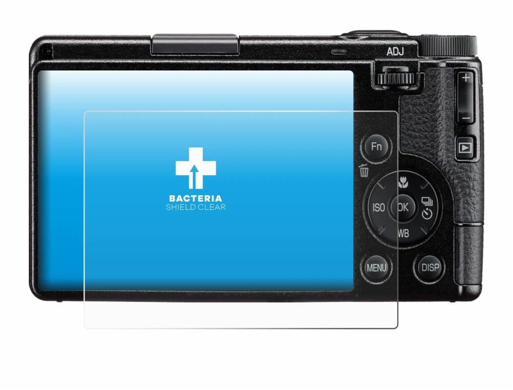 Abbildung des Geräts Ricoh GR IV 2025 mit einer Vielzahl des Displayschutzes.