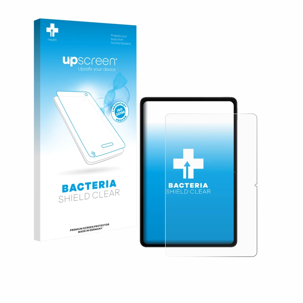 Vorderseite einer Produktverpackung mit dem Markenlogo upscreen. Daneben ist das Gerät Xiaomi Redmi Pad 2 Pro mit dem zugehöri