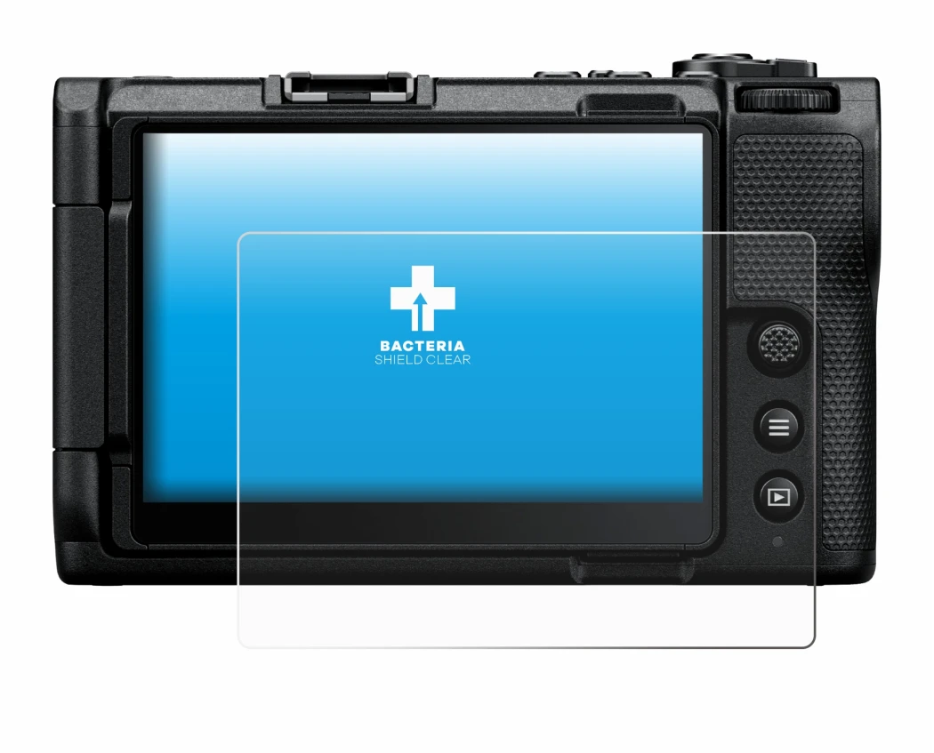 Abbildung des Geräts Nikon ZR mit einer Vielzahl des Displayschutzes.