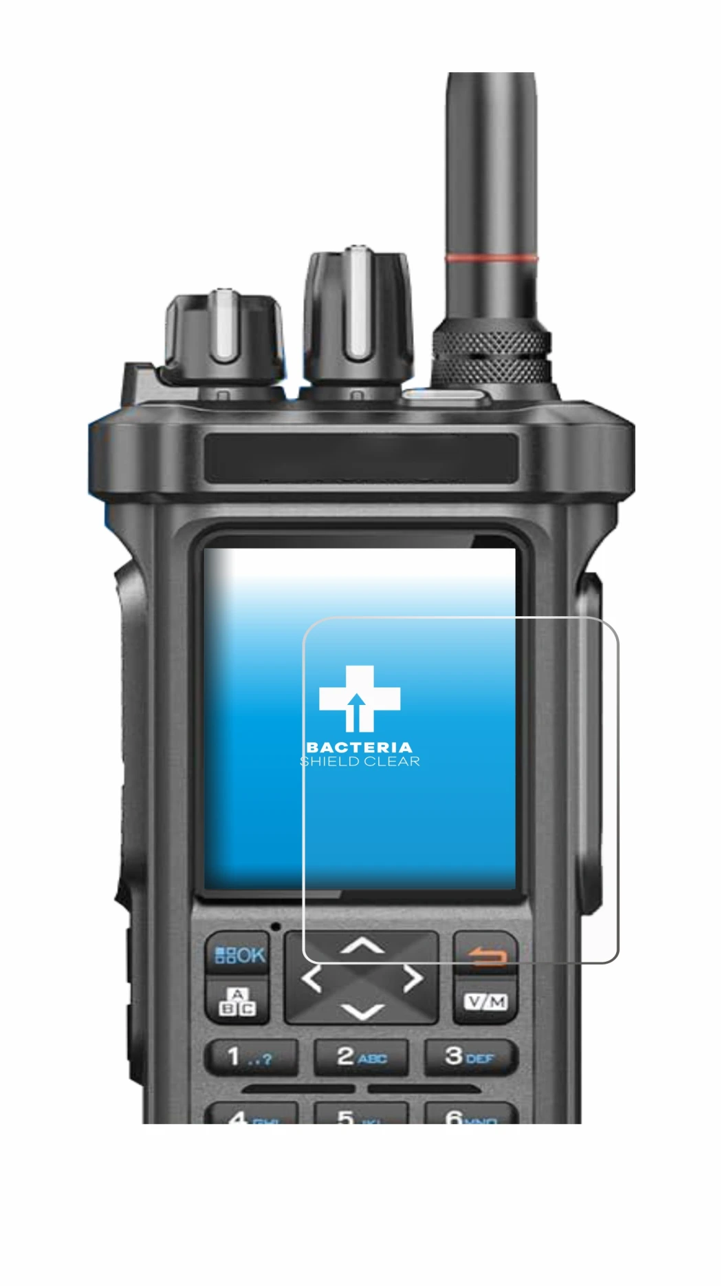 Abbildung des Geräts Radtel RT-950 Pro mit einer Vielzahl des Displayschutzes.