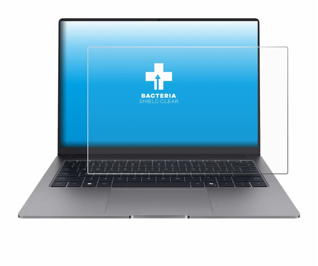 Abbildung des Geräts Honor MagicBook X14 Plus 2025 mit einer Vielzahl des Displayschutzes.