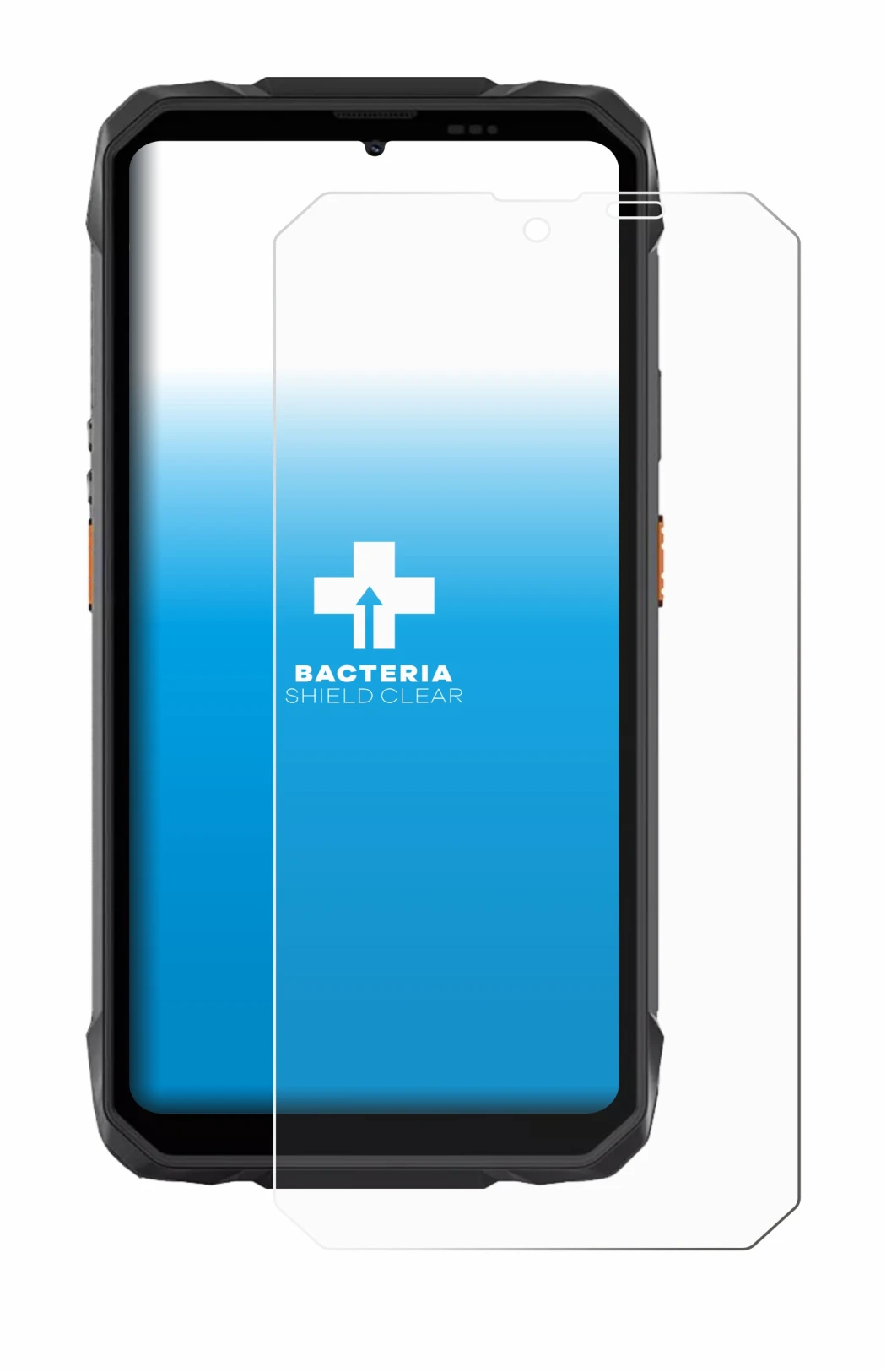 Abbildung des Geräts Blackview Rock 1 mit einer Vielzahl des Displayschutzes.