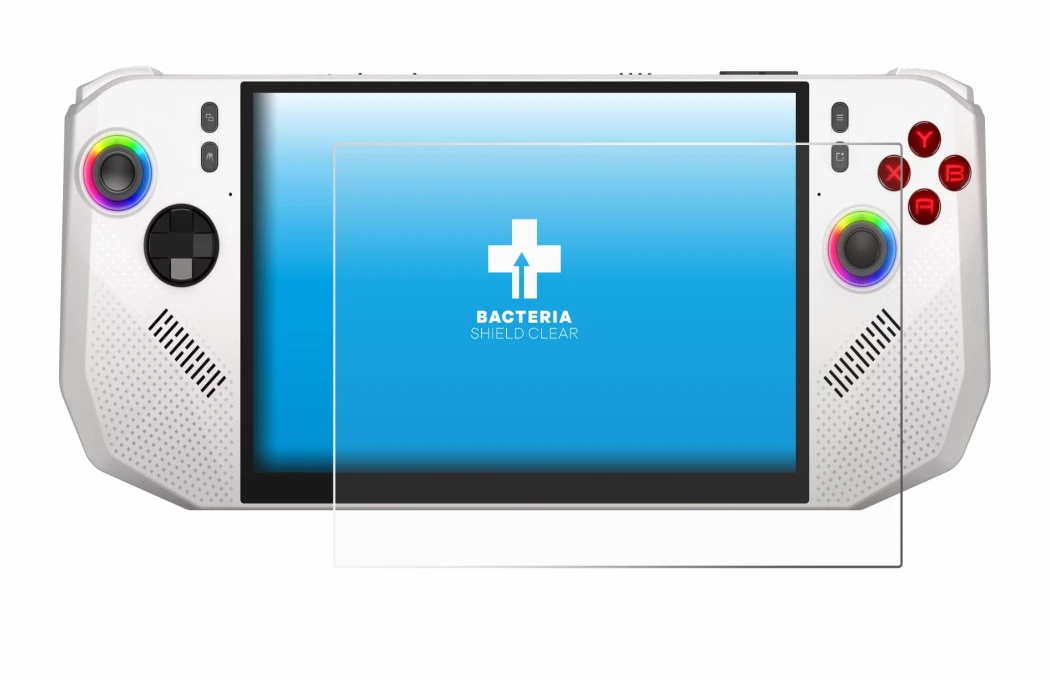 Abbildung des Geräts MSI Claw A8 BZ2EM mit einer Vielzahl des Displayschutzes.