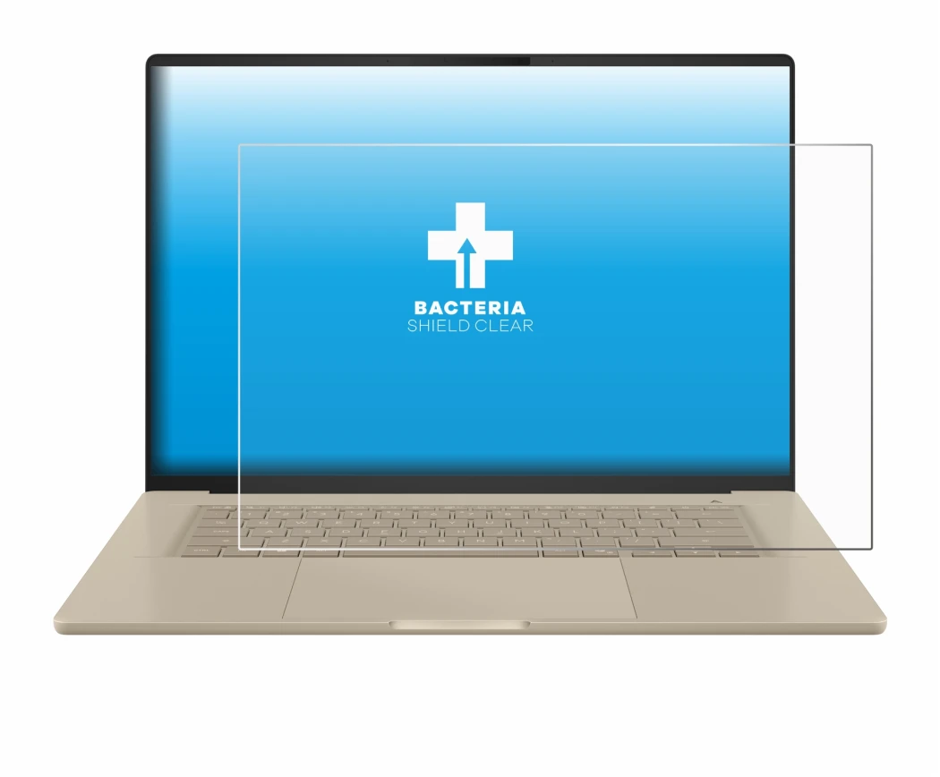 Abbildung des Geräts ASUS ZenBook A16 UX3607 mit einer Vielzahl des Displayschutzes.