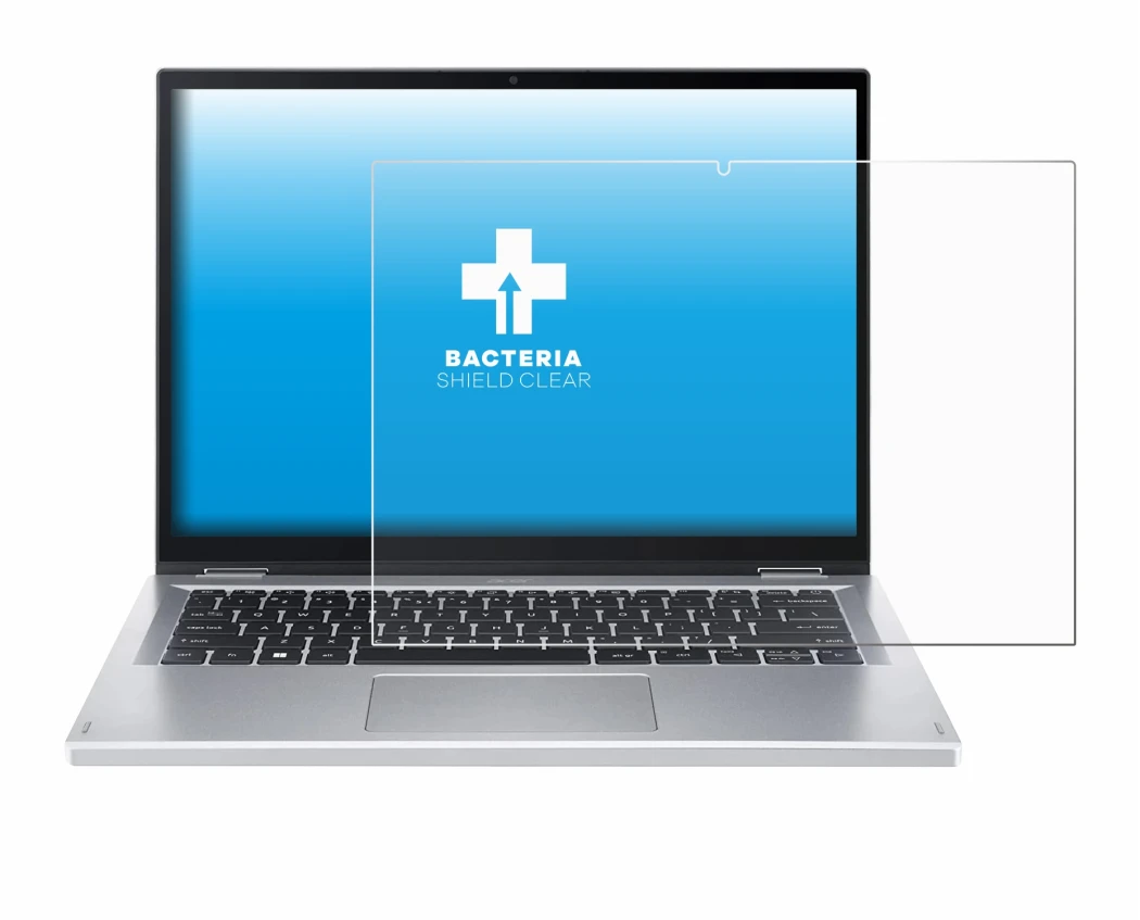 Abbildung des Geräts Acer Aspire Go Spin 14 mit einer Vielzahl des Displayschutzes.