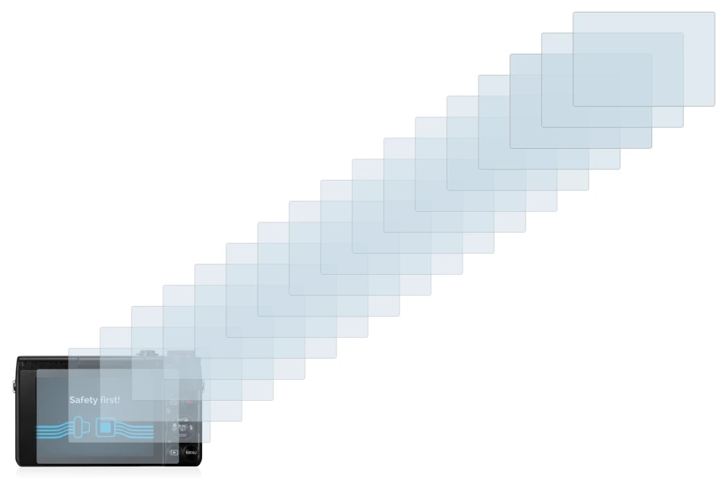 Abbildung des Geräts Canon PowerShot G7 X G7X mit einer Vielzahl des Displayschutzes.