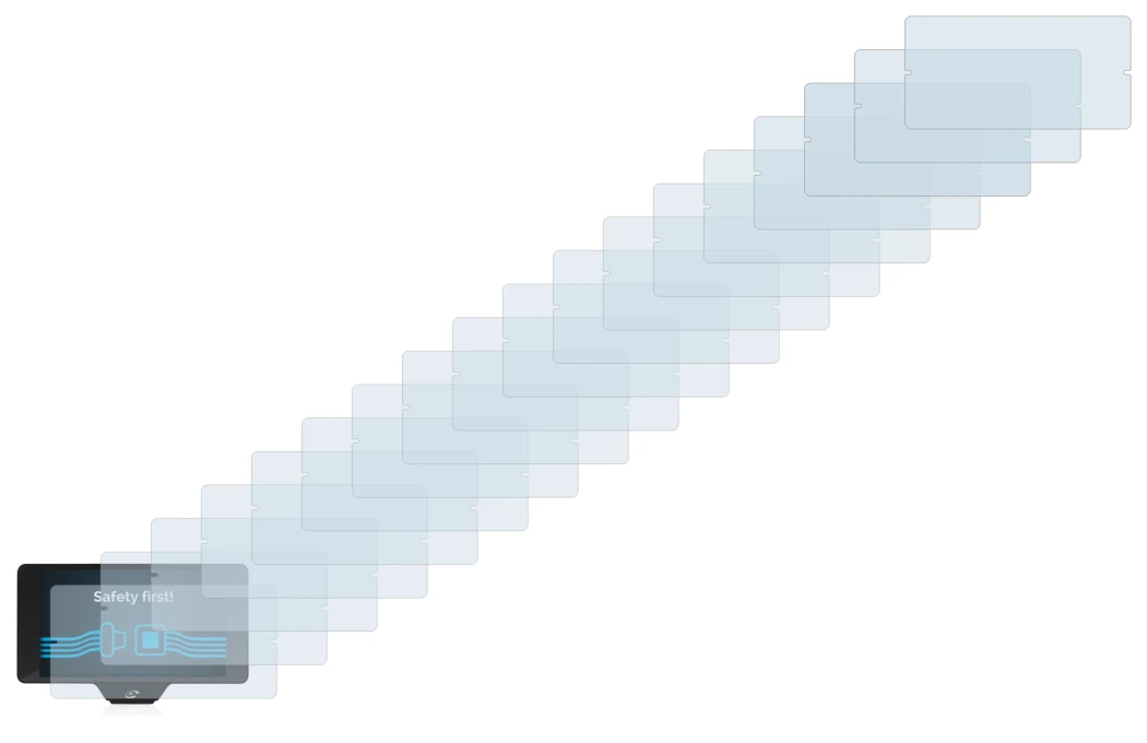 Abbildung des Geräts Coyote Nav+ 2017 mit einer Vielzahl des Displayschutzes.