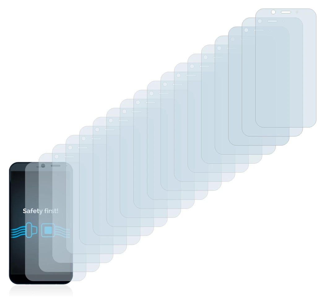 Abbildung des Geräts Shiftphones Shift6m mit einer Vielzahl des Displayschutzes.