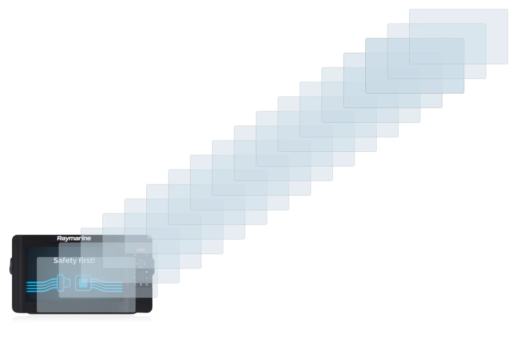 Abbildung des Geräts Raymarine Element 7 HV mit einer Vielzahl des Displayschutzes.