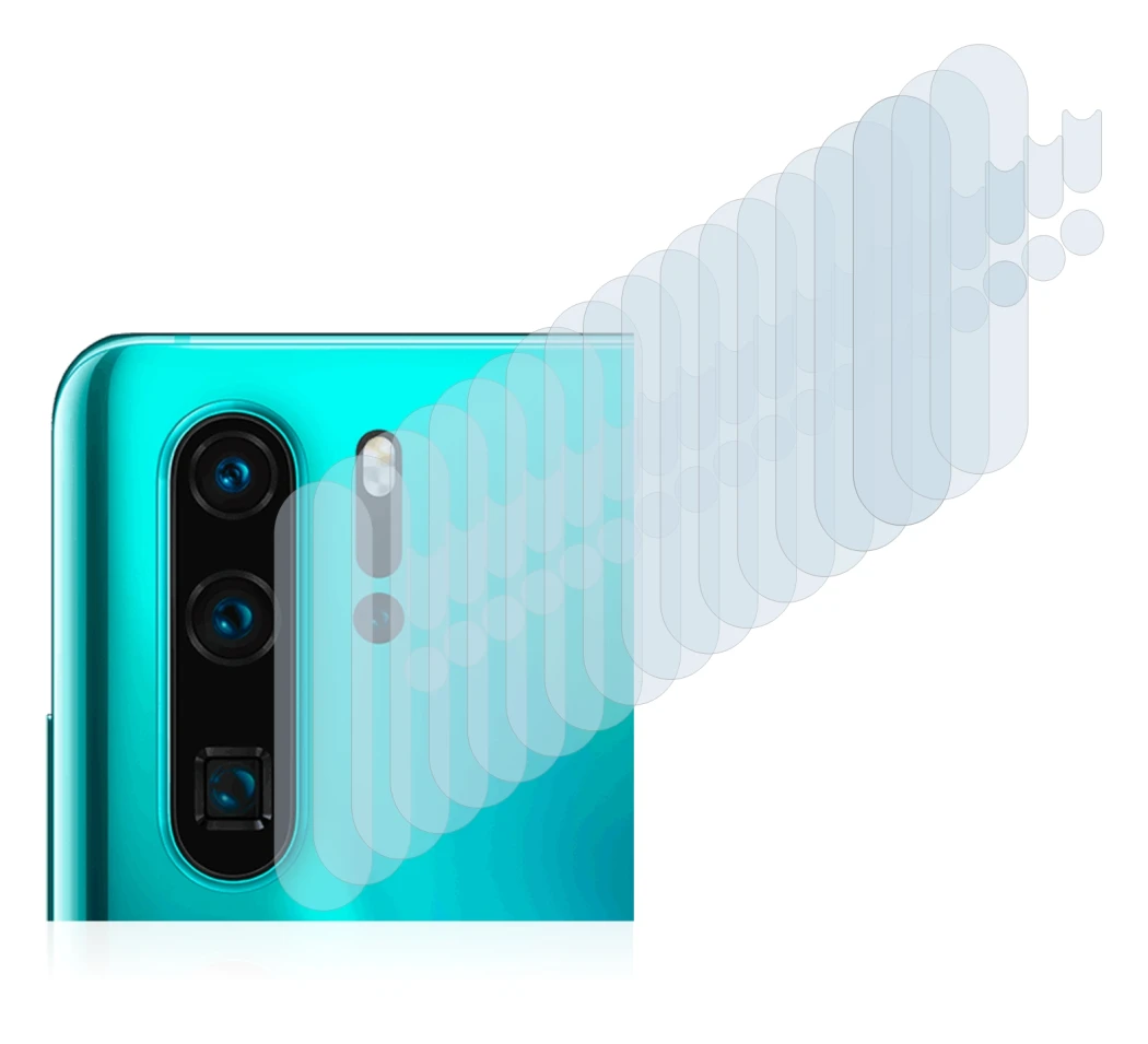 Abbildung des Geräts Huawei P30 Pro New Edition (NUR Kameraschutz) mit einer Vielzahl des Displayschutzes.