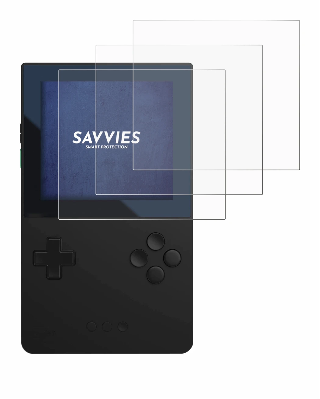 Abbildung des Geräts Analogue Pocket mit einer Vielzahl des Displayschutzes.