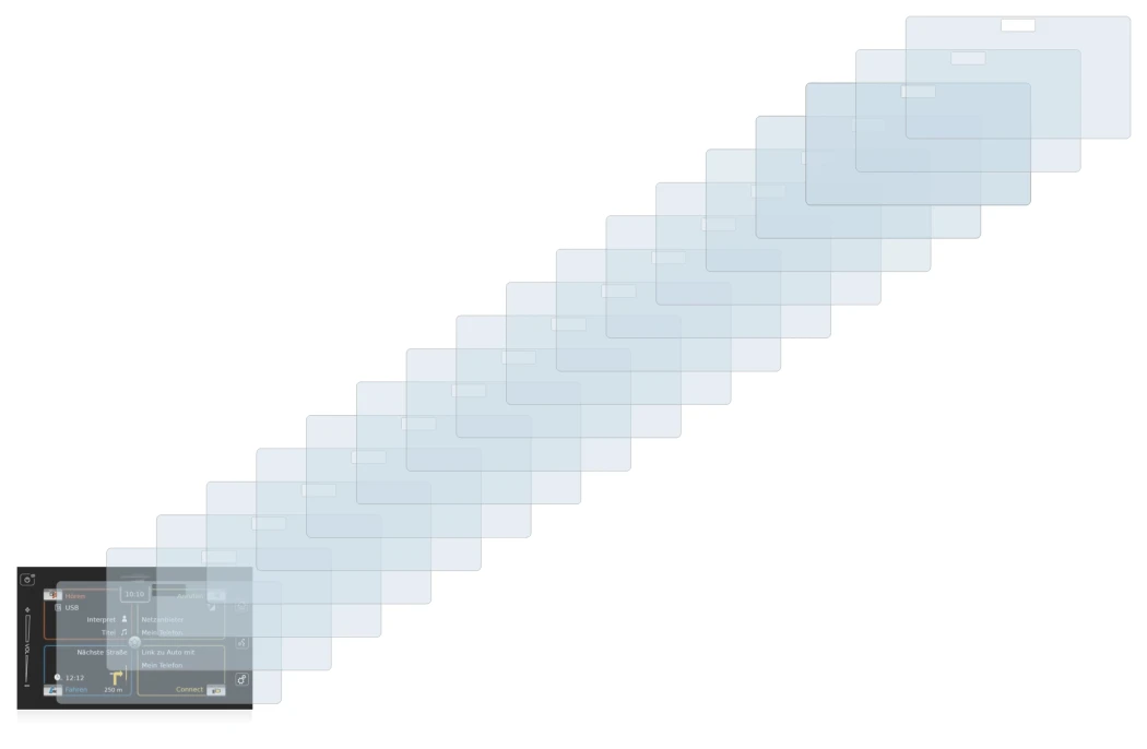 Abbildung des Geräts Bosch Suzuki Vitara 1.4 BoosterJet 2019 SLDA Infotainment System mit einer Vielzahl des Displayschutzes.