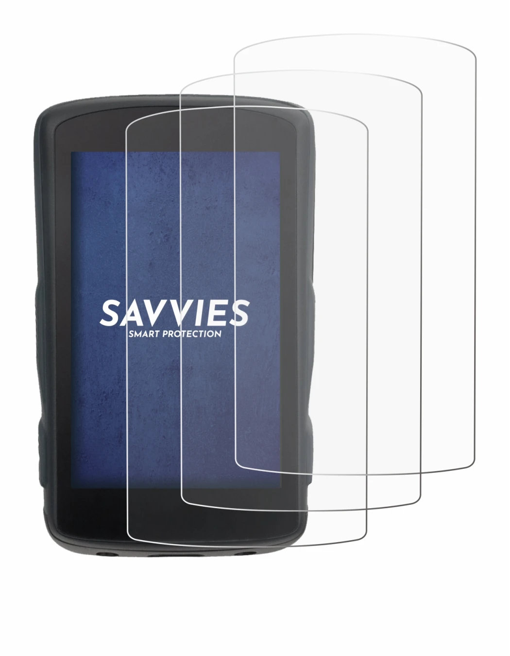 Abbildung des Geräts Hammerhead Karoo 2 mit einer Vielzahl des Displayschutzes.