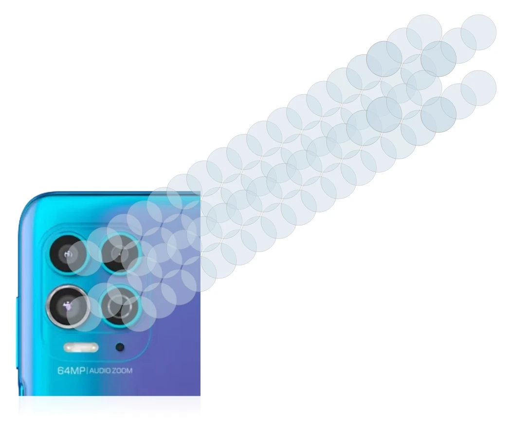 Abbildung des Geräts Motorola Moto G100 (NUR Kameraschutz) mit einer Vielzahl des Displayschutzes.