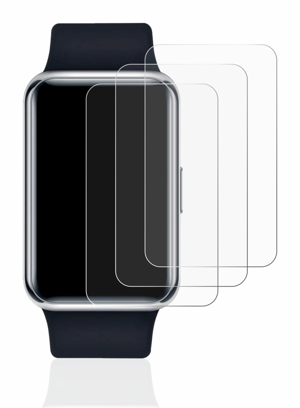 Abbildung des Geräts Huawei Watch Fit Elegant mit einer Vielzahl des Displayschutzes.