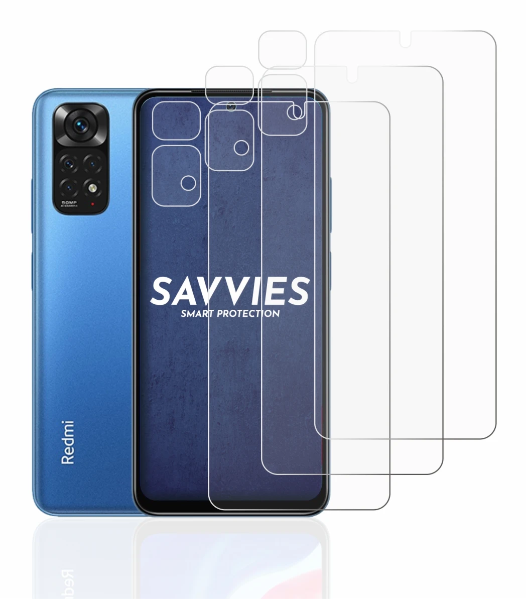 Abbildung des Geräts Xiaomi Redmi Note 11 (Display+Kamera) mit einer Vielzahl des Displayschutzes.