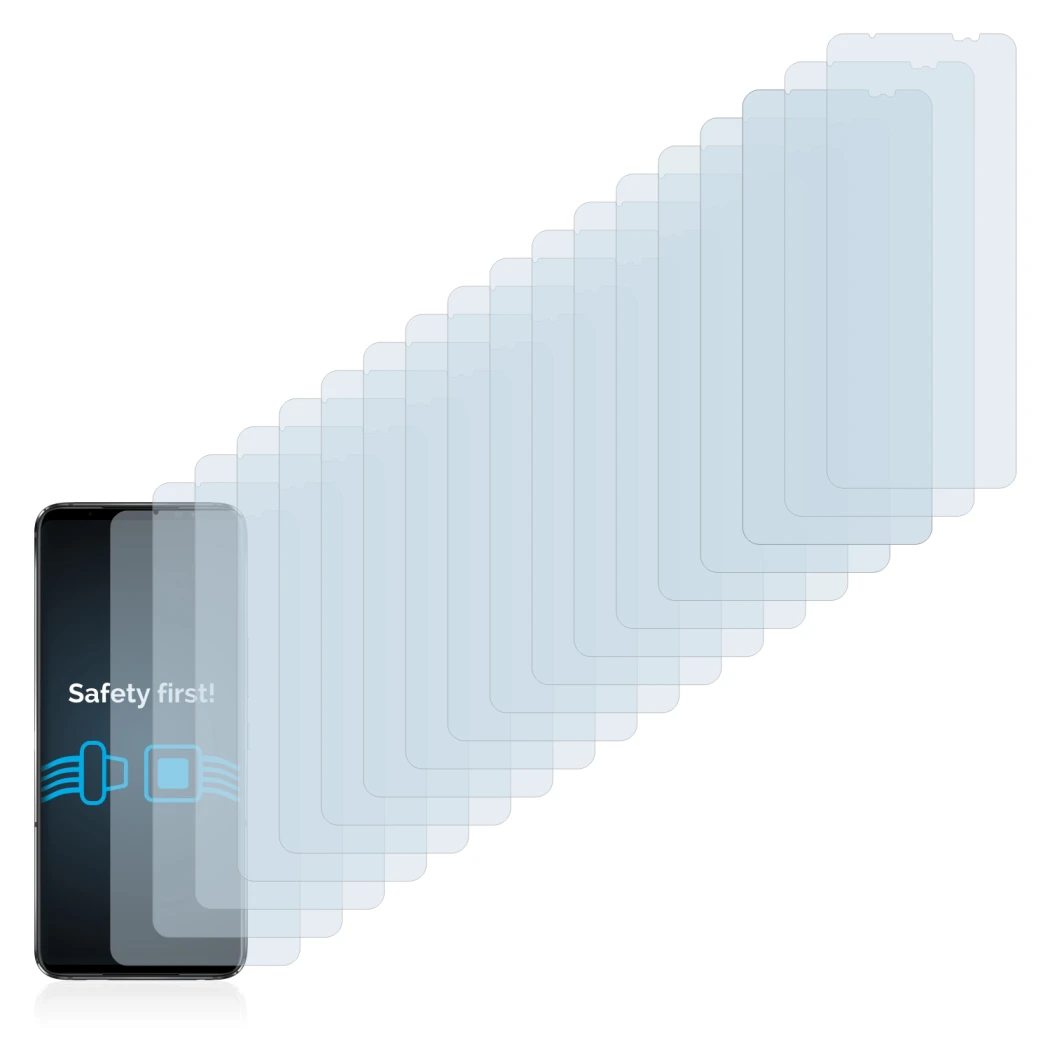 Abbildung des Geräts ASUS ROG Phone 6 Pro mit einer Vielzahl des Displayschutzes.