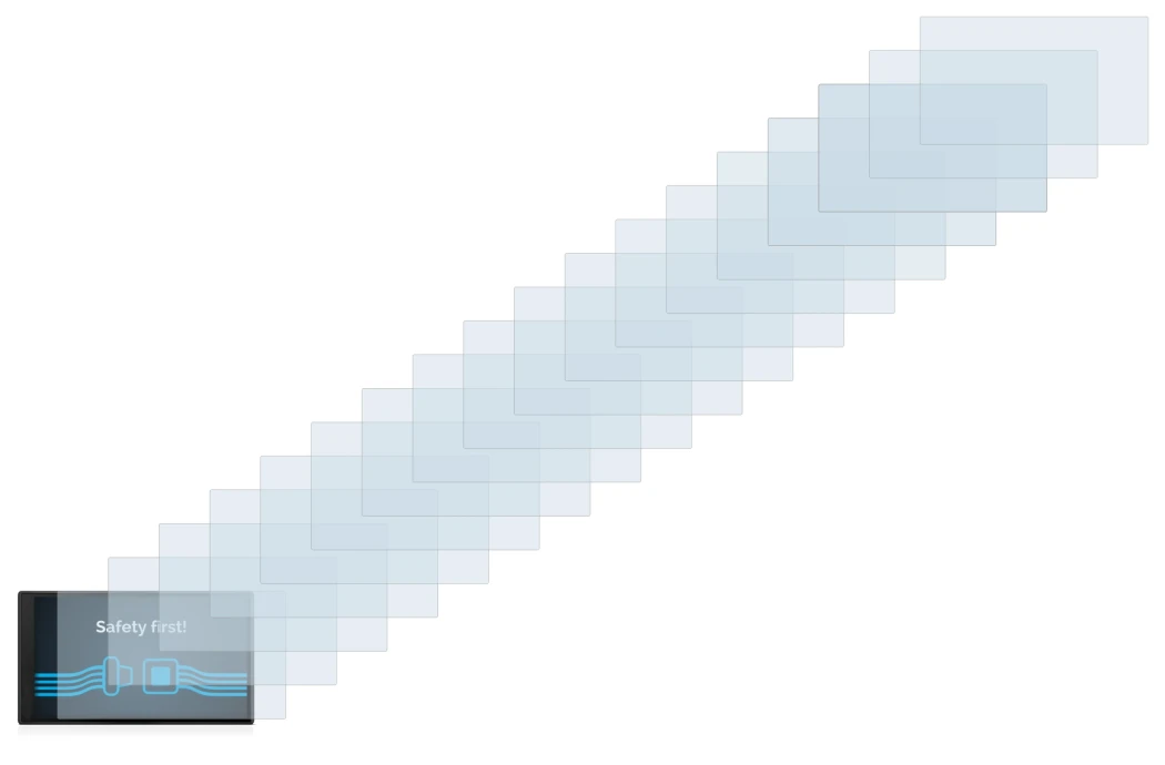 Abbildung des Geräts Garmin DriveSmart 66 mit einer Vielzahl des Displayschutzes.