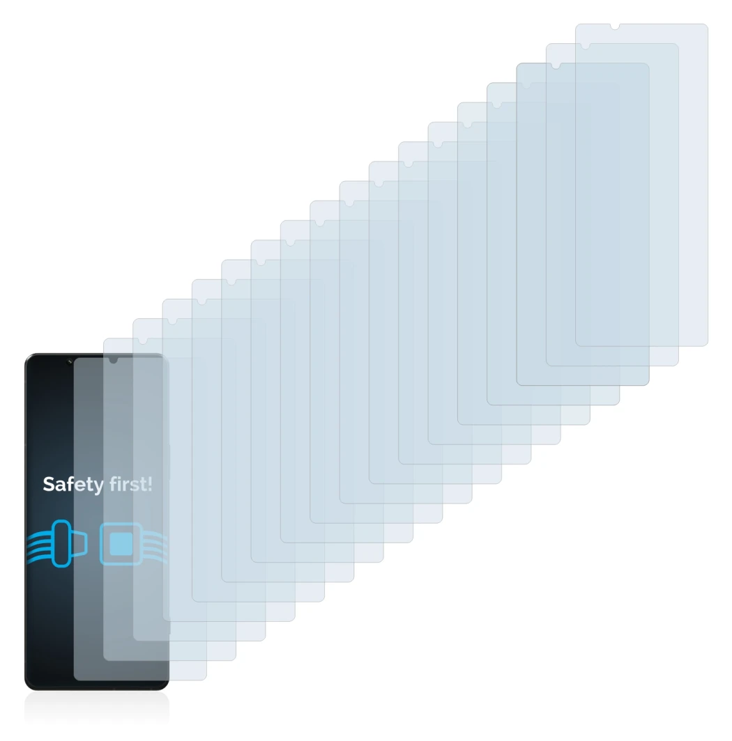 Abbildung des Geräts Sony Xperia 5 IV mit einer Vielzahl des Displayschutzes.