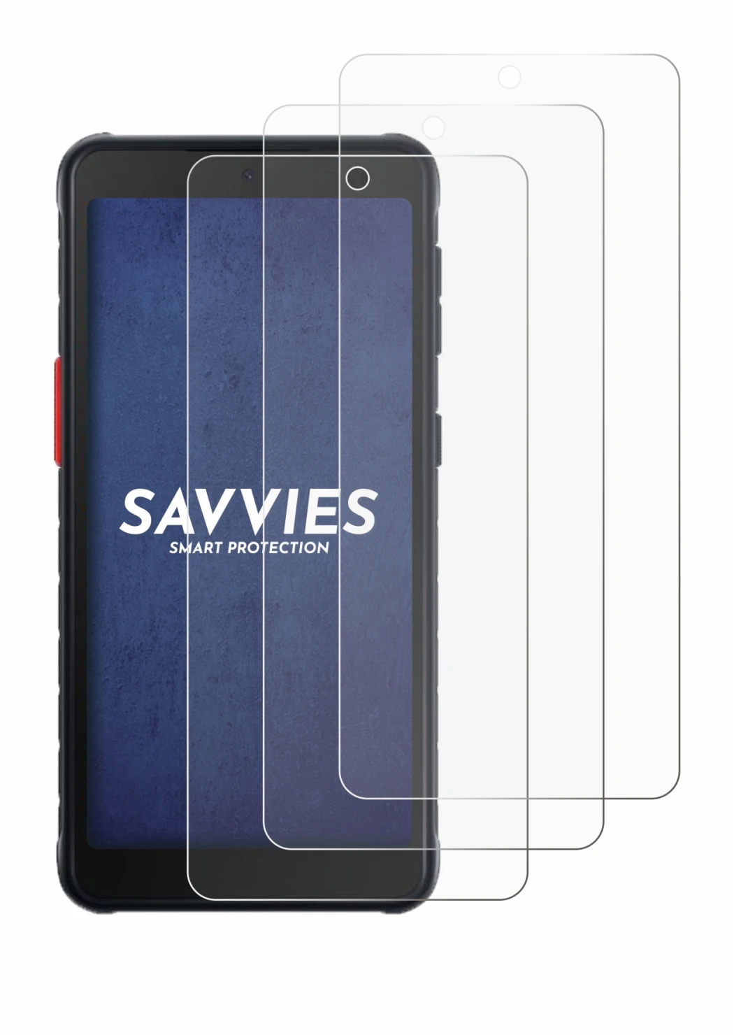 Abbildung des Geräts Samsung Galaxy XCover 5 Enterprise Edition mit einer Vielzahl des Displayschutzes.