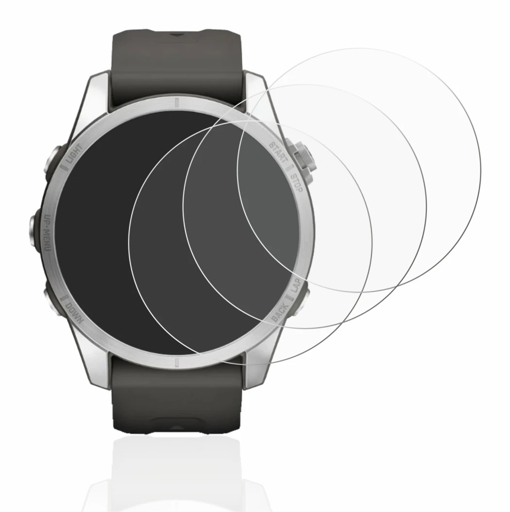 Abbildung des Geräts Garmin Fenix 7 Pro Solar (47 mm) mit einer Vielzahl des Displayschutzes.