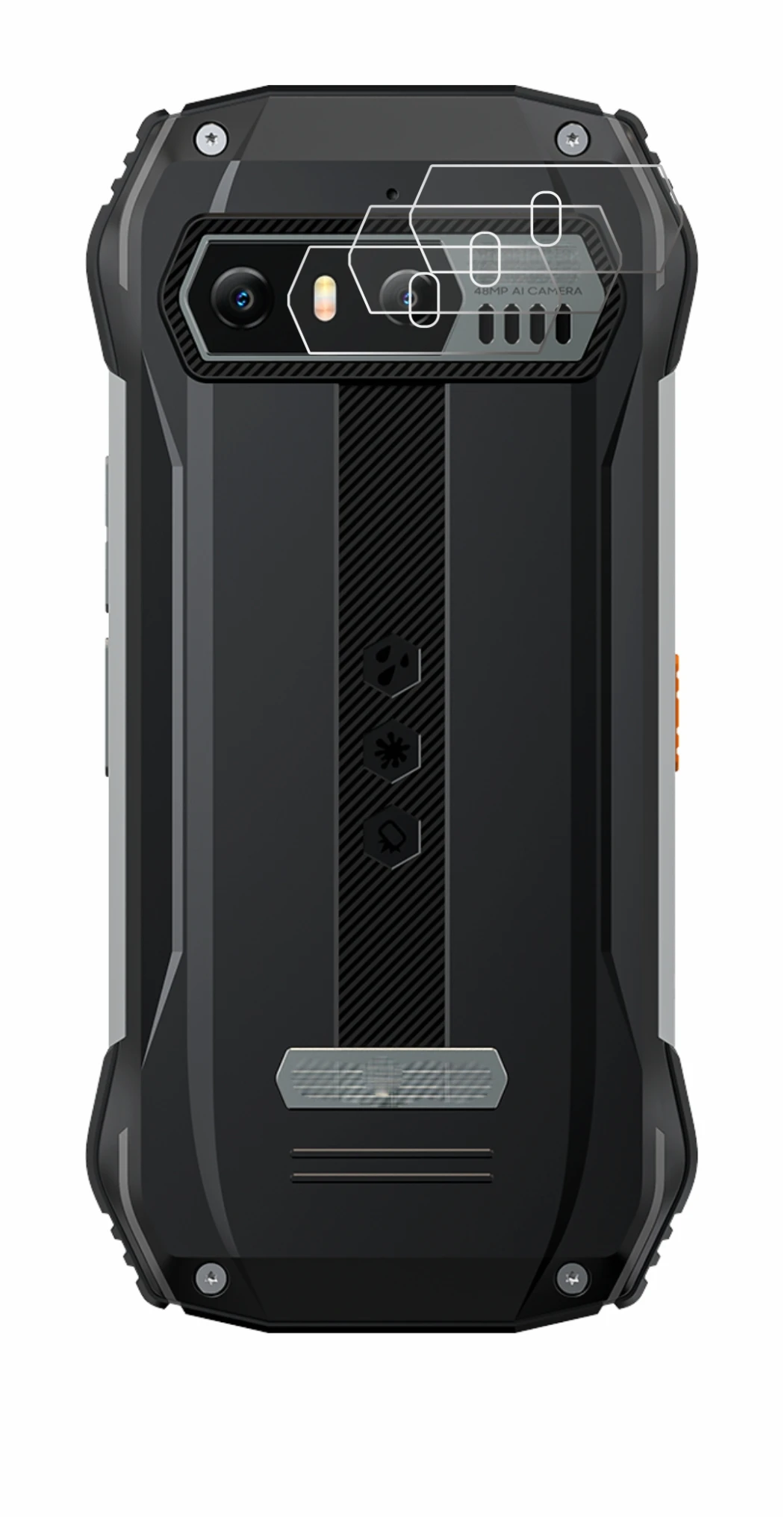 Abbildung des Geräts Blackview N6000 (NUR Kameraschutz) mit einer Vielzahl des Displayschutzes.