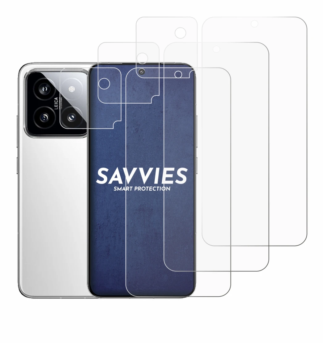 Abbildung des Geräts Xiaomi 14 (Display+Kamera) mit einer Vielzahl des Displayschutzes.