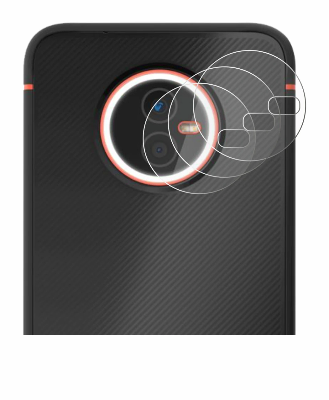 Abbildung des Geräts Gigaset GX4 Pro (NUR Kameraschutz) mit einer Vielzahl des Displayschutzes.