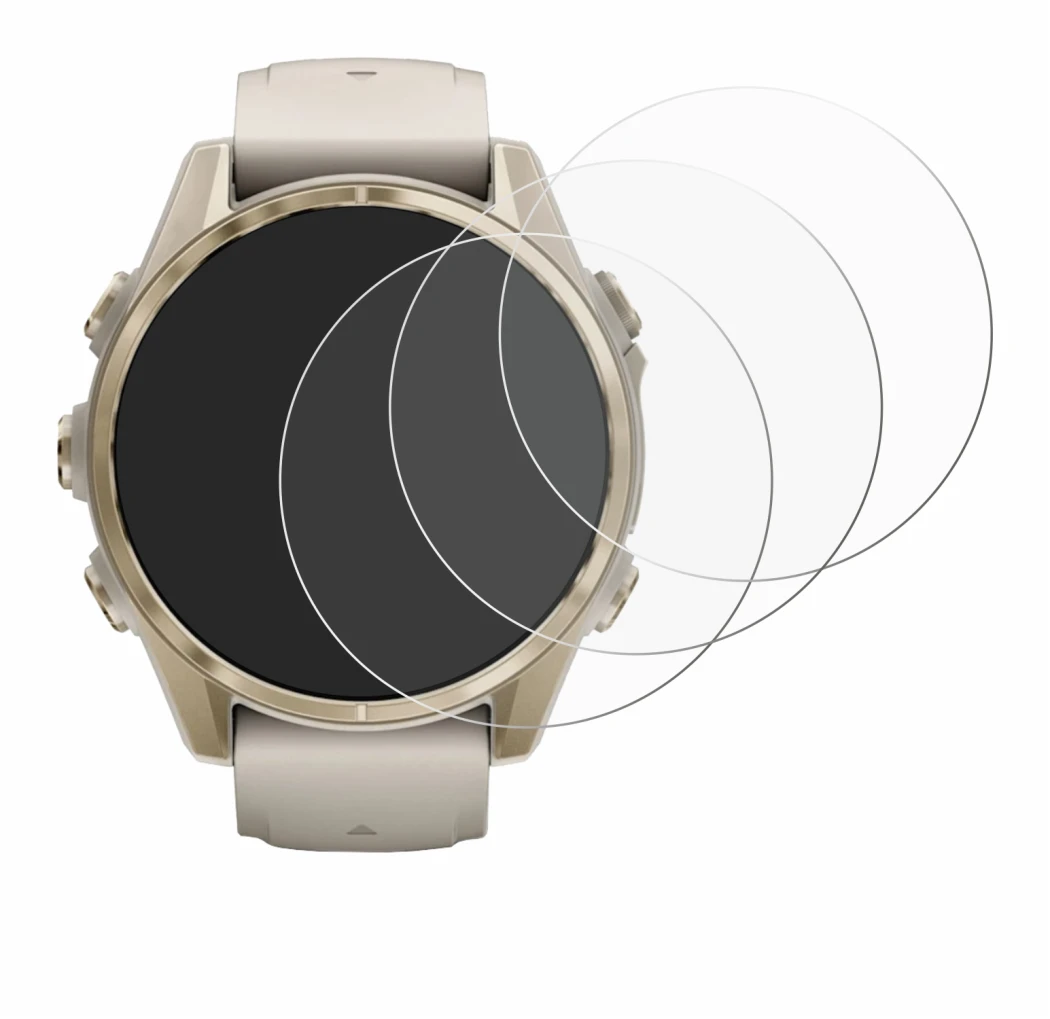 Abbildung des Geräts Garmin Fenix 8 (43 mm) mit einer Vielzahl des Displayschutzes.
